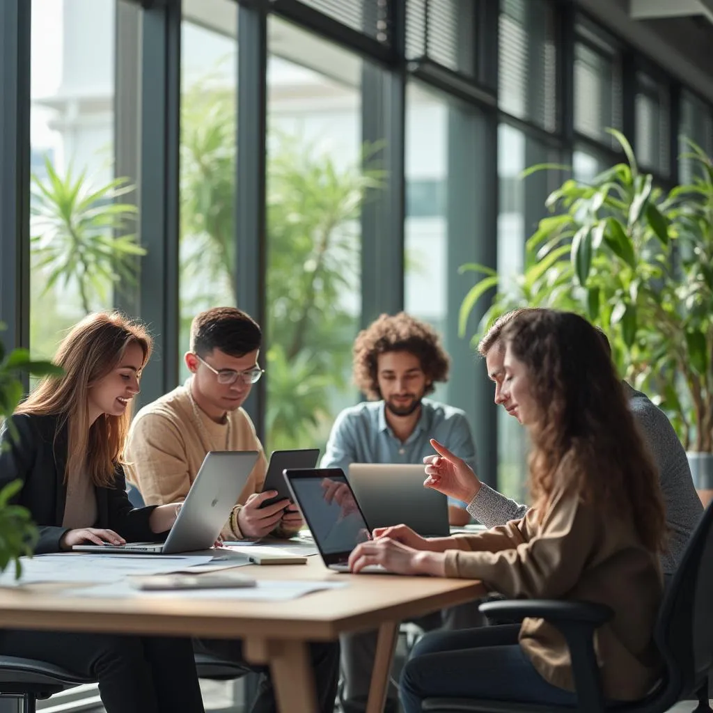Collaboration au bureau EcoFinance IA