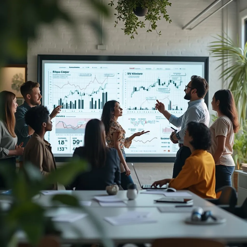 Équipe EcoFinance IA discutant de stratégies financières