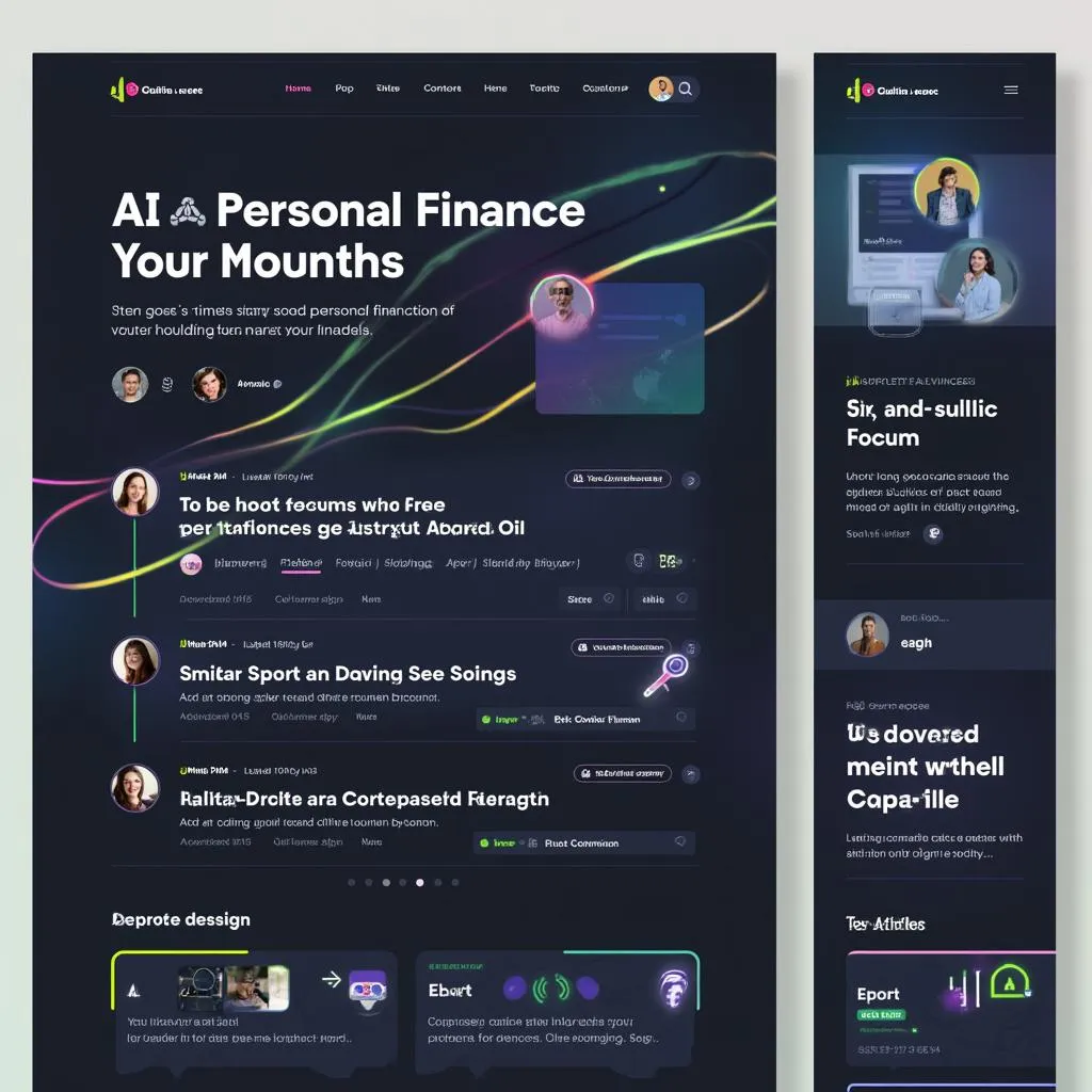 Interface d'un forum communautaire sur la finance et l'IA